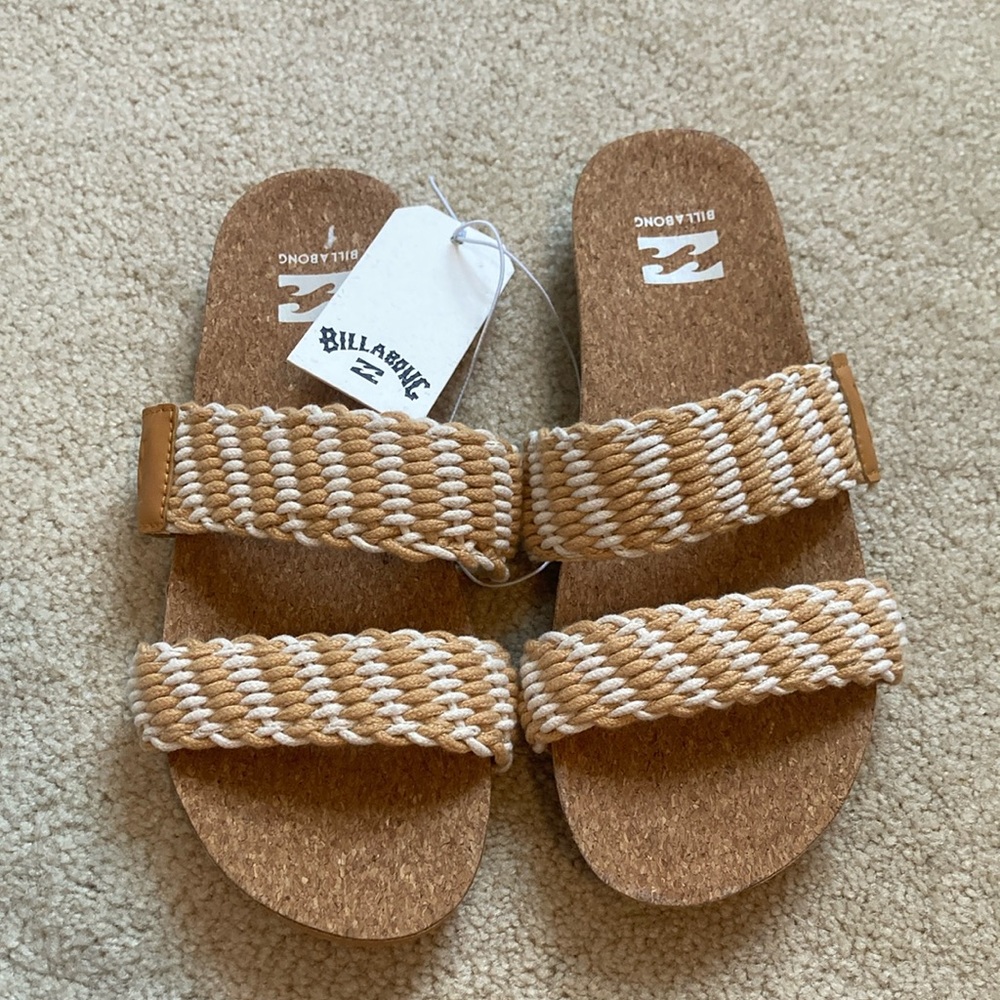 Billabong Tan and White Sandals - Picture 1 of 3